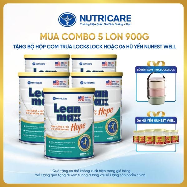  Combo 05 lon thực phẩm dinh dưỡng y học Leanmax Hope 900g 