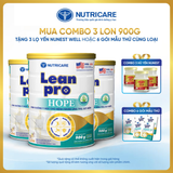  Combo 03 lon thực phẩm dinh dưỡng y học Leanpro Hope 900g 