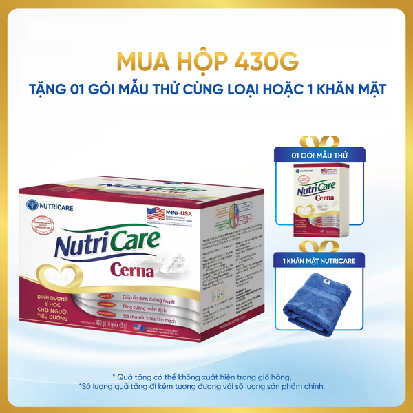  Hộp thực phẩm dinh dưỡng y học Nutricare Cerna 430g (10gói x 43g) 