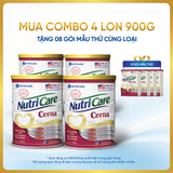  Combo 04 lon thực phẩm dinh dưỡng y học Nutricare Cerna 900g 