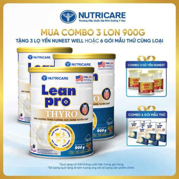  Combo 03 lon thực phẩm dinh dưỡng y học Leanpro Thyro 900g 
