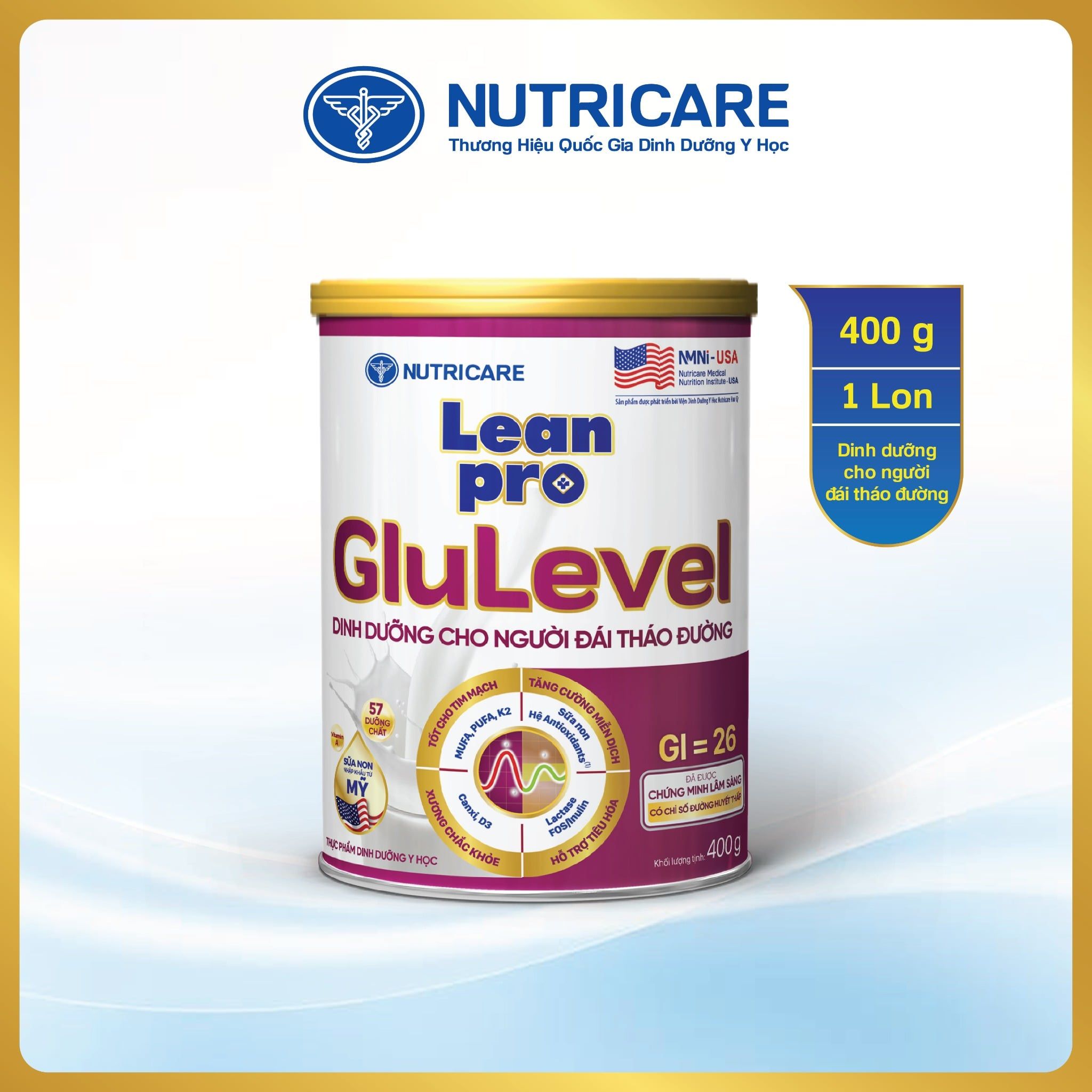  Thực phẩm dinh dưỡng y học Leanpro Glulevel 400g 