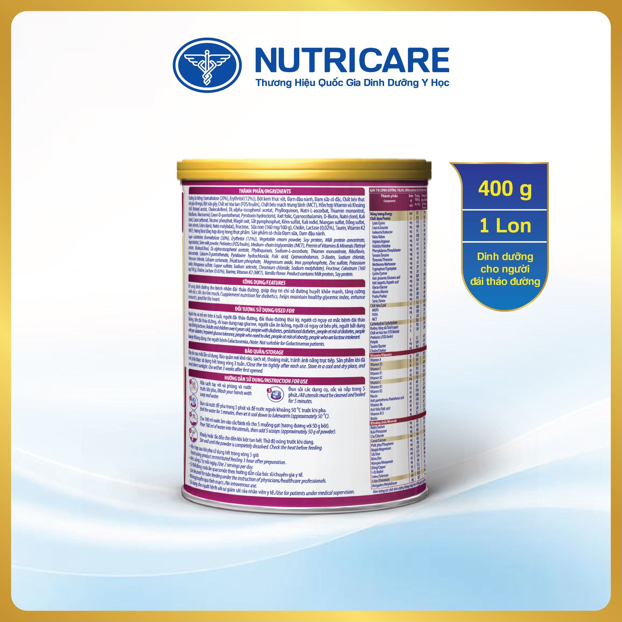  Thực phẩm dinh dưỡng y học Leanpro Glulevel 400g 