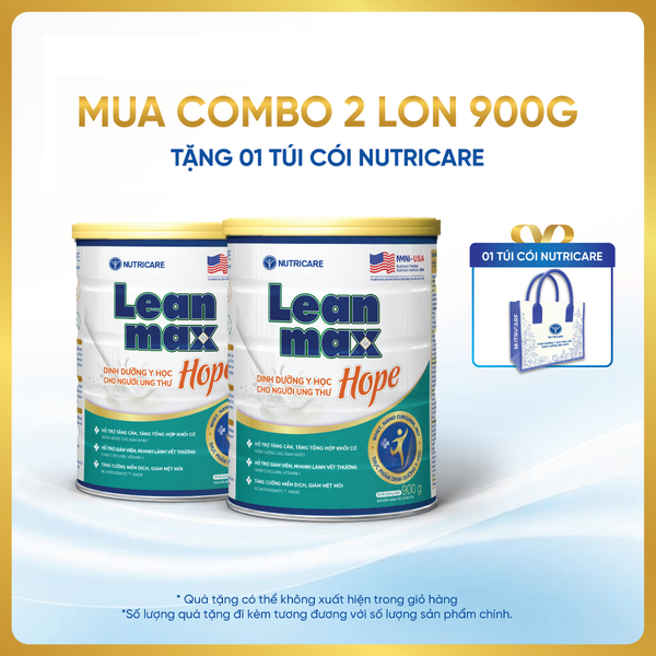  Combo 02 lon thực phẩm dinh dưỡng y học Leanmax Hope 900g 