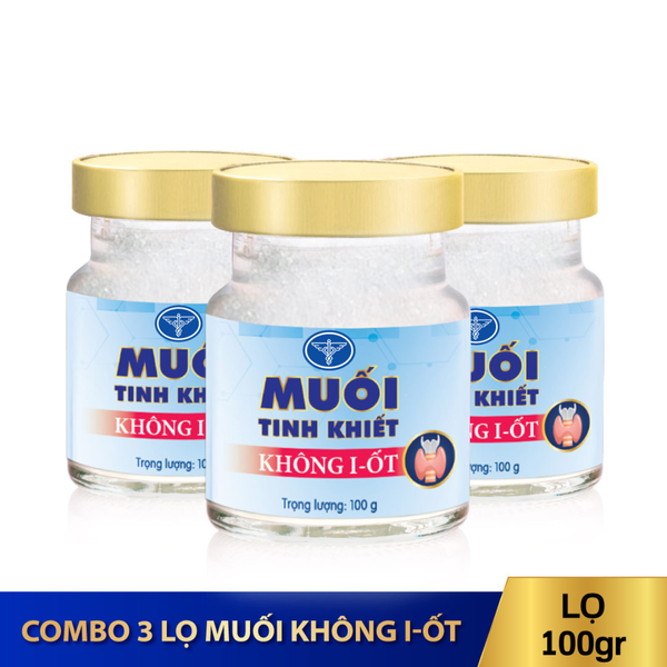  Combo 3 lọ muối tinh khiết không i-ốt 100g 