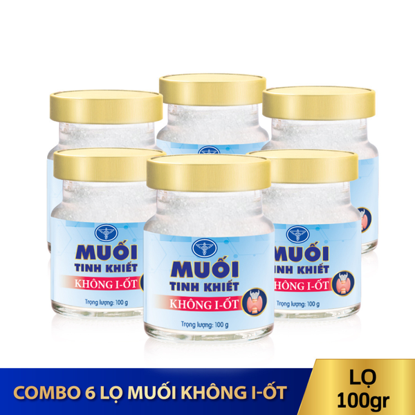  Combo 06 lọ muối tinh khiết không I-ốt 100g 