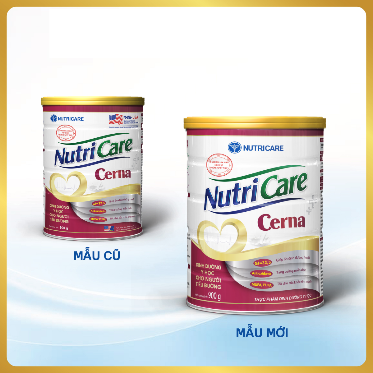  Combo 04 lon thực phẩm dinh dưỡng y học Nutricare Cerna 900g 