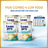  Combo 04 lon thực phẩm dinh dưỡng y học Leanpro Hope 900g 