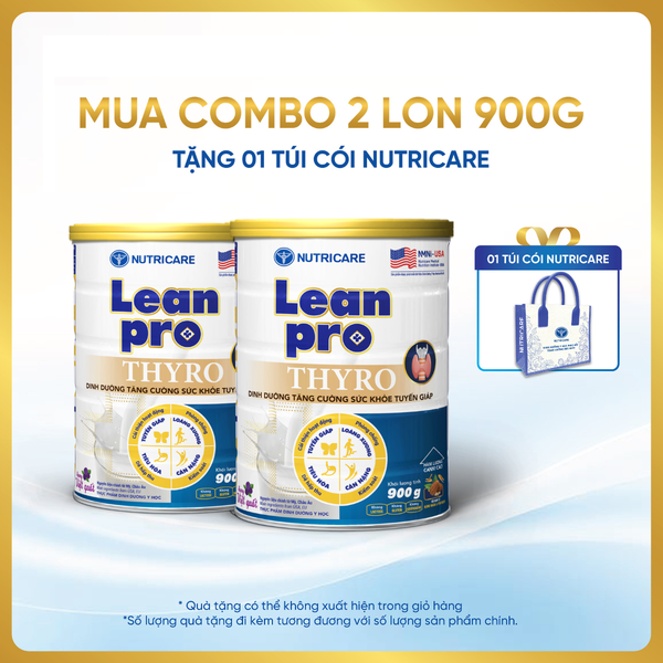  Combo 02 lon thực phẩm dinh dưỡng y học Leanpro Thyro 900g 