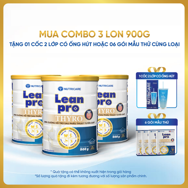  Combo 03 lon thực phẩm bổ sung sản phẩm dinh dưỡng Leanpro Thyro 900g 