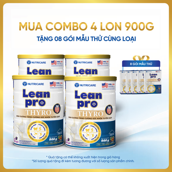  Combo 04 lon thực phẩm dinh dưỡng y học Leanpro Thyro 900g 