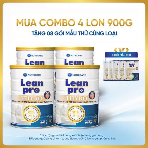  Combo 04 lon thực phẩm bổ sung sản phẩm dinh dưỡng Leanpro Thyro 900g 