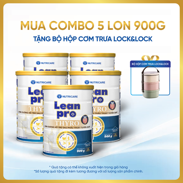  Combo 05 lon thực phẩm bổ sung sản phẩm dinh dưỡng Leanpro Thyro 900g 