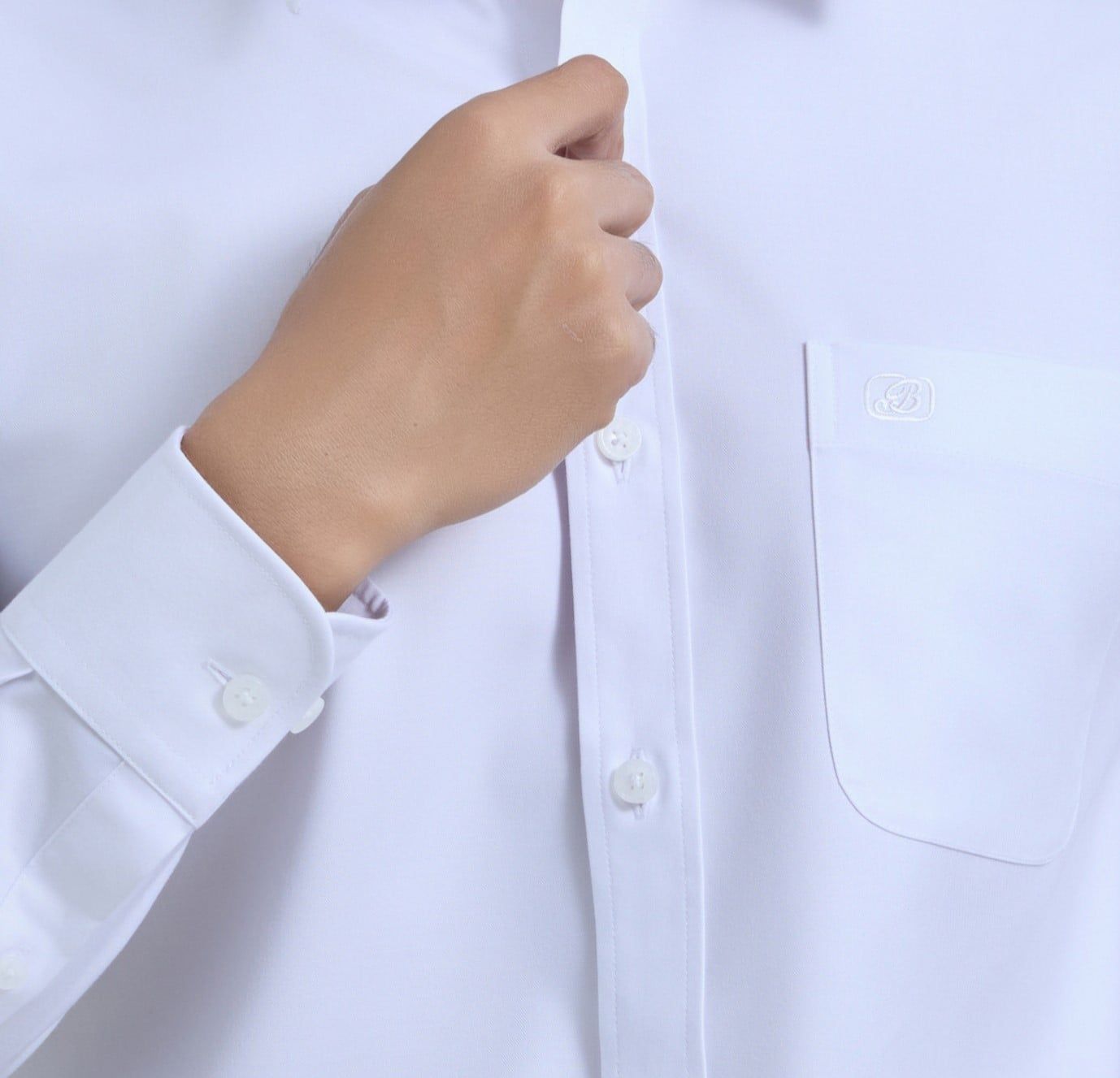  Áo Sơ Mi Trắng Nam Dài Tay Belluni Vải Sợi Sồi Công Sở Chỉn Chu - ABD.PMS.BE 237 