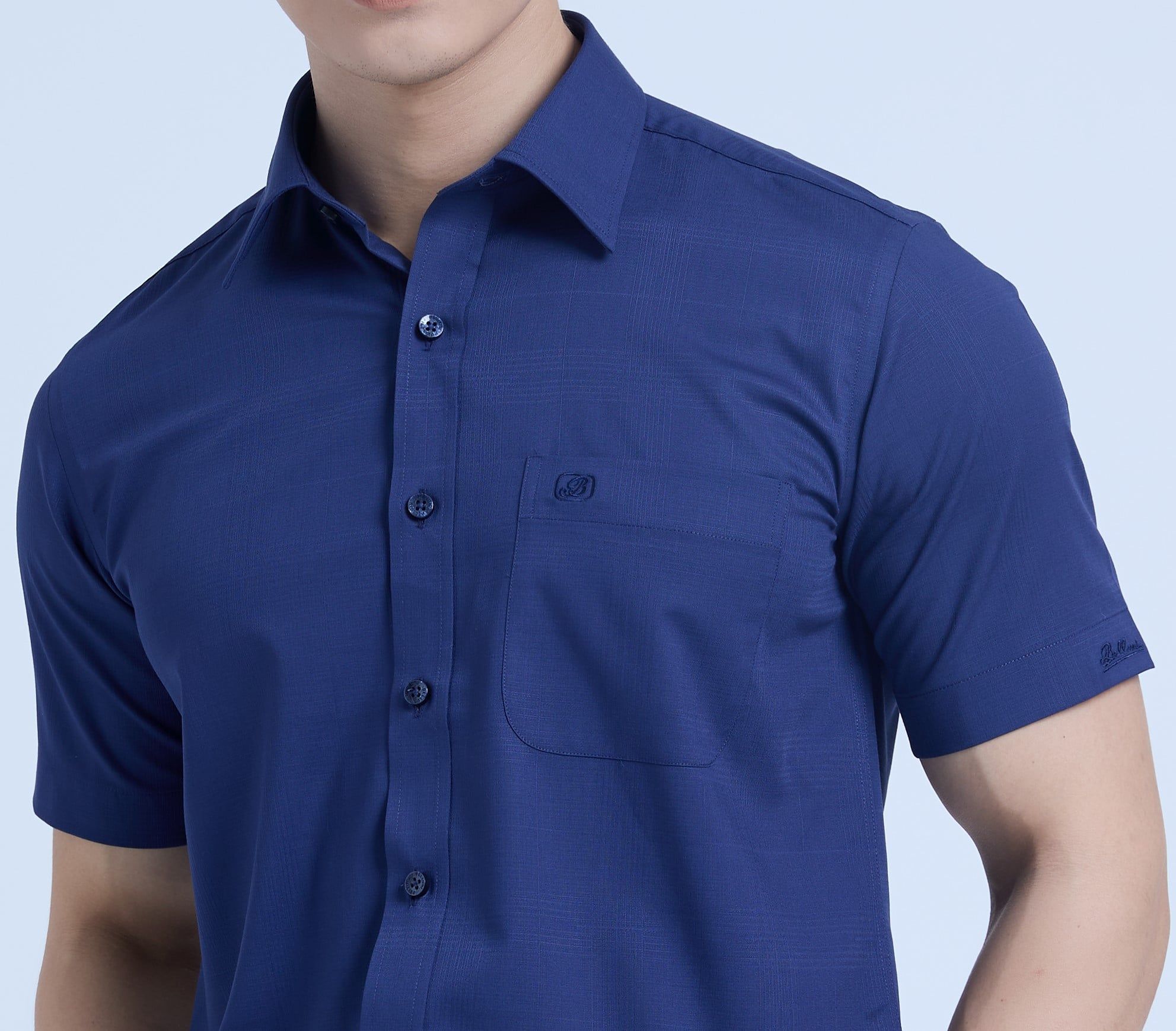  Áo Sơ Mi Trắng Nam Ngắn Tay Belluni Vải Sợi Tre Thấm Hút Nhanh Khô - ABN.BPS.BE 303 