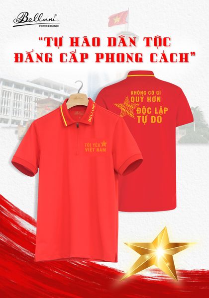  [Phiên bản giới hạn] Áo thun nam Polo Belluni Mừng Quốc Khánh 2/9  AT.PCS.BE 103 