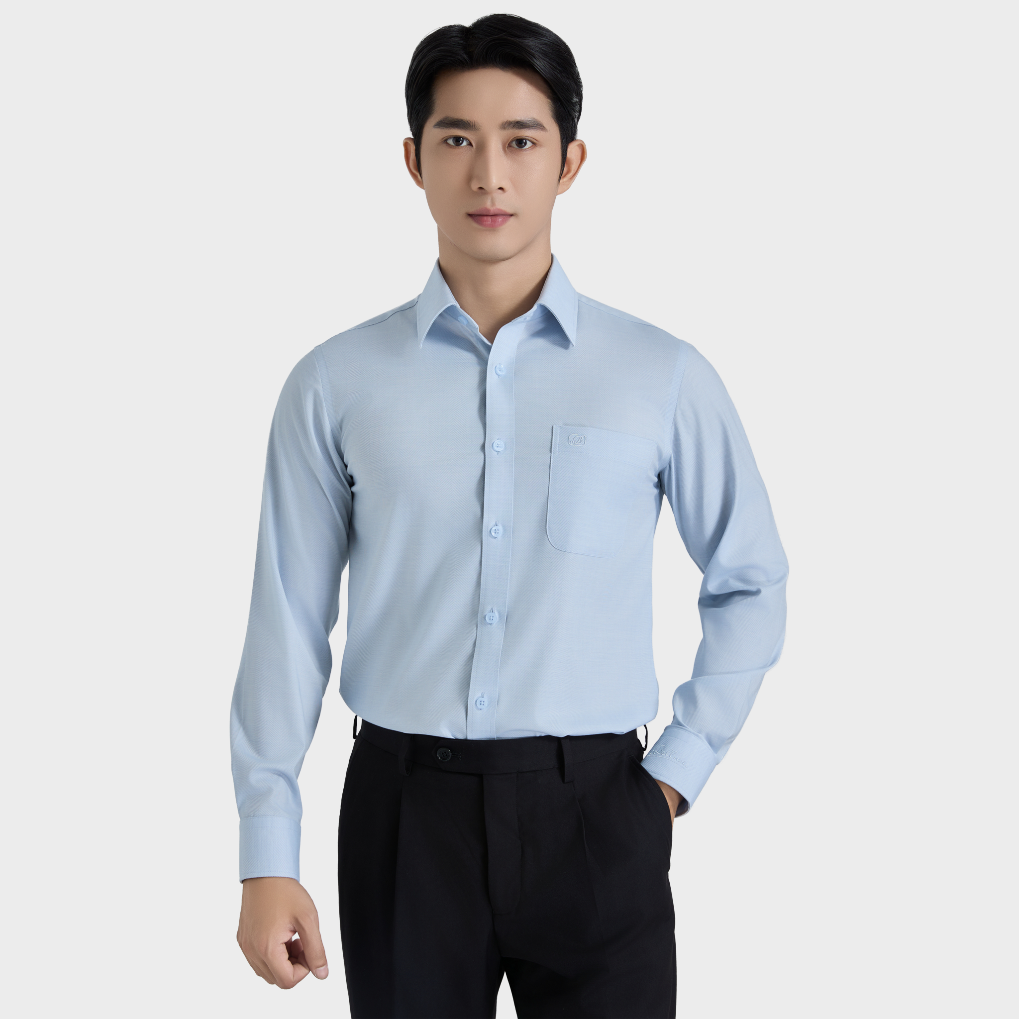 Áo sơ mi nam dài tay sợi bạc hà BELLUNI cao cấp - ABD.PMMS.BE 229 