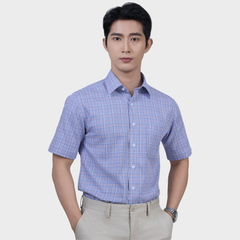  Áo Sơ Mi Xanh Navy Nam Ngắn Tay Sợi Modal Tinh Tế Sang Trọng - ABN.PM.BE 368 