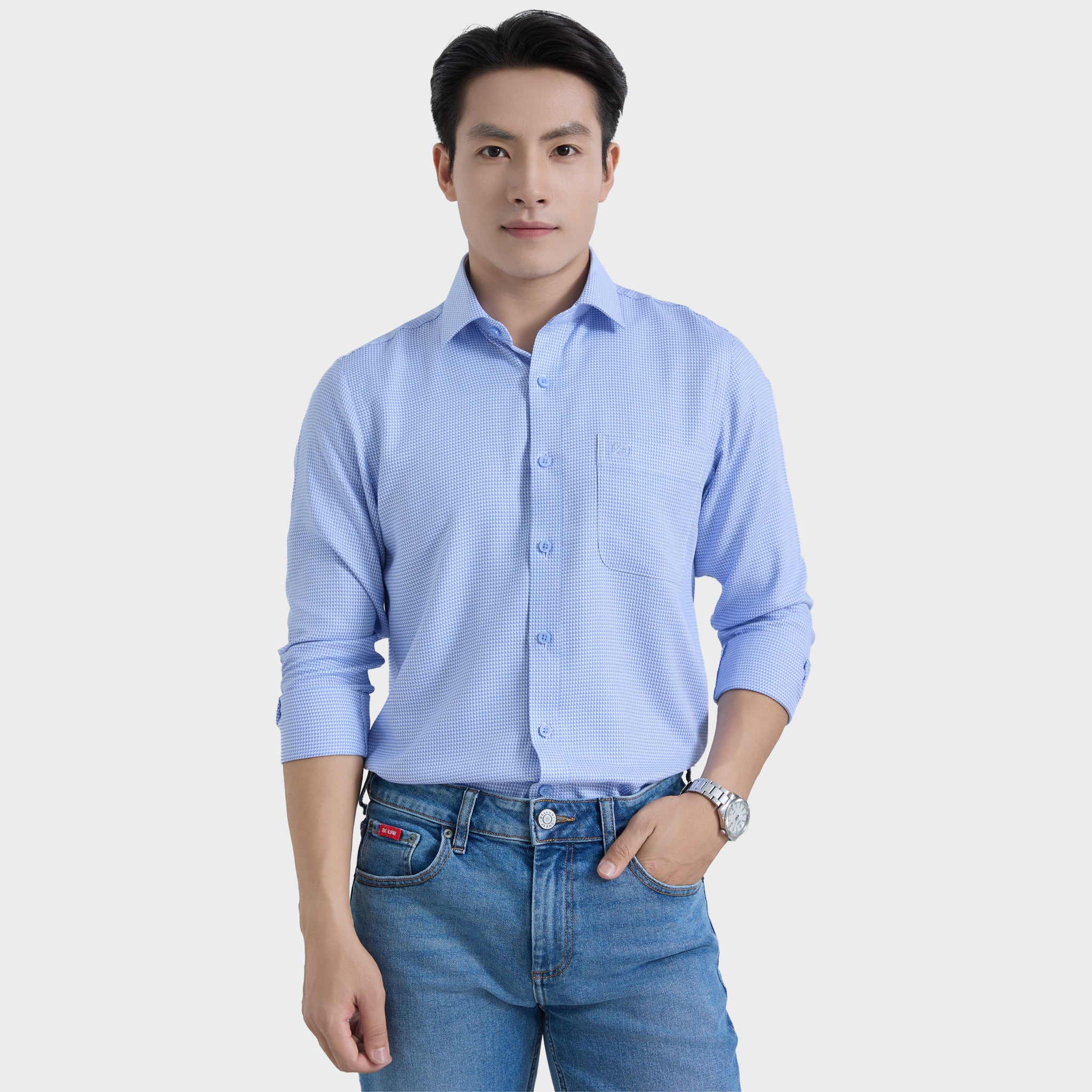  Áo Sơ Mi Caro Nam Dài Tay Vải Sợi Sồi Chống Nhăn – ABD.PM.BE 246 