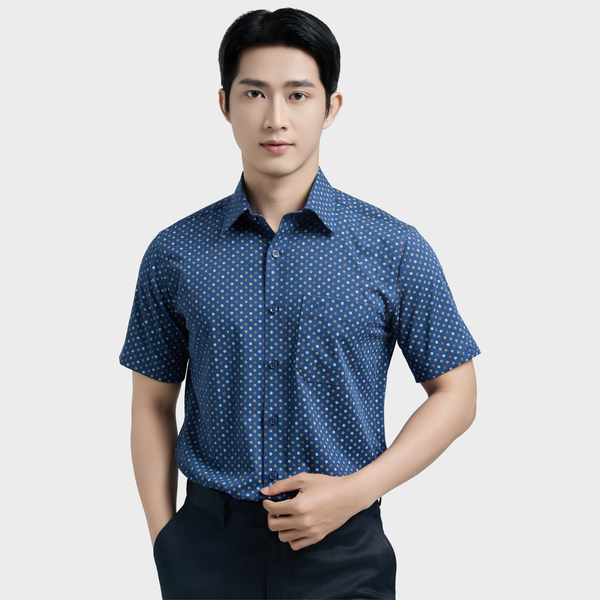  Áo sơ mi nam ngắn tay cao cấp BELLUNI vải sợi tre - ABN.BPS.BE 328 