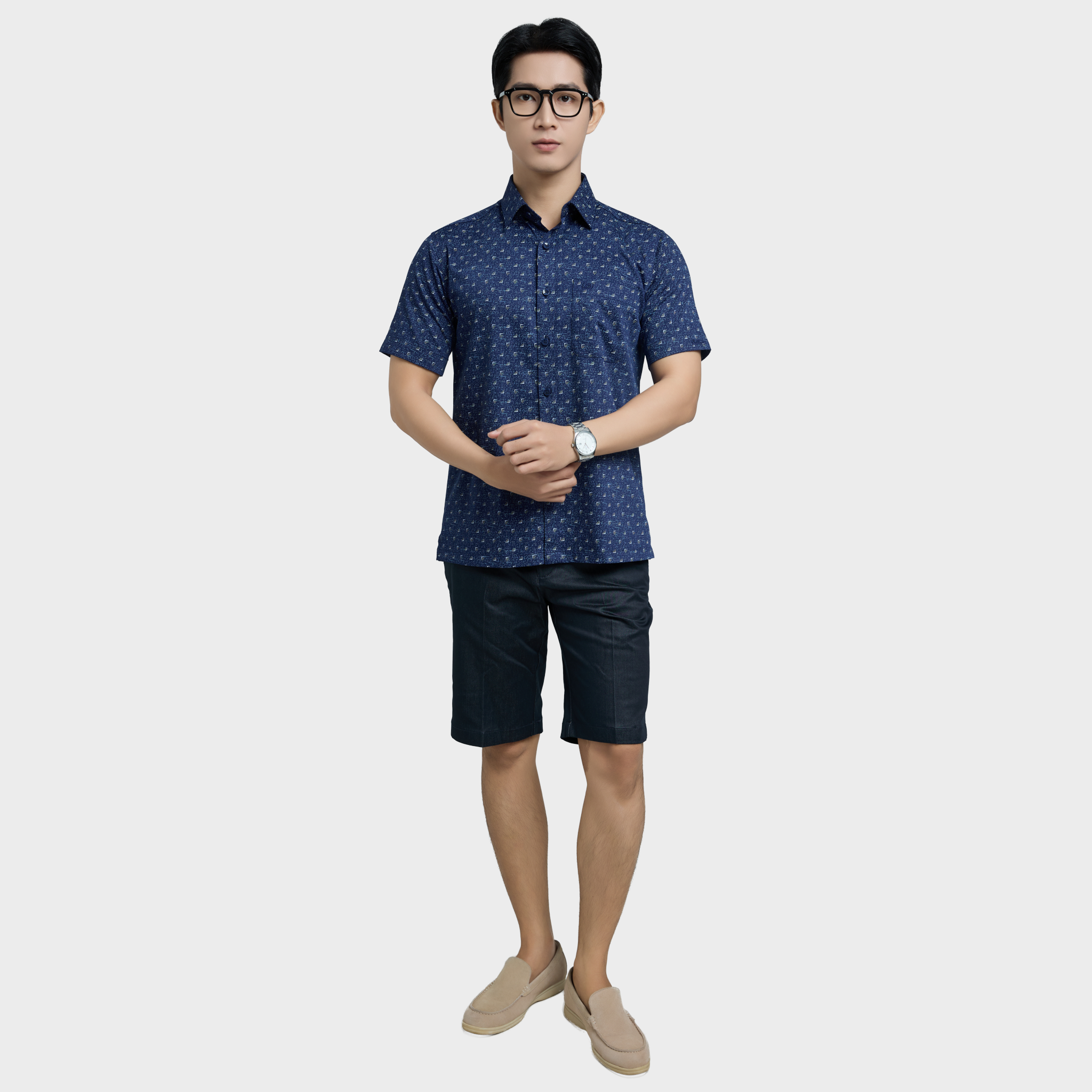  Áo sơ mi nam ngắn tay cao cấp BELLUNI vải sợi tre - ABN.BPS.BE 332 