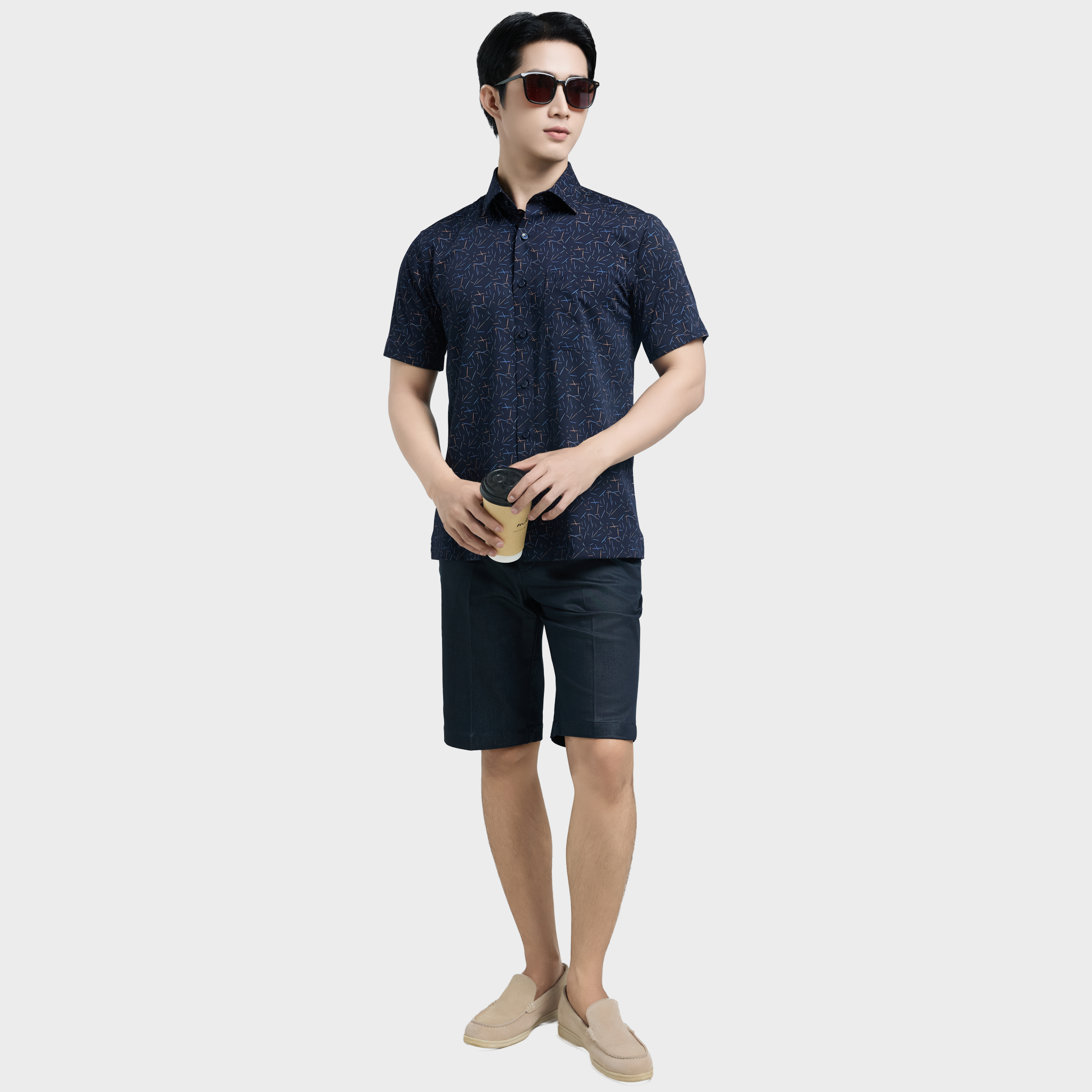  Áo sơ mi nam ngắn tay cao cấp BELLUNI vải sợi tre - ABN.BPS.BE 326 