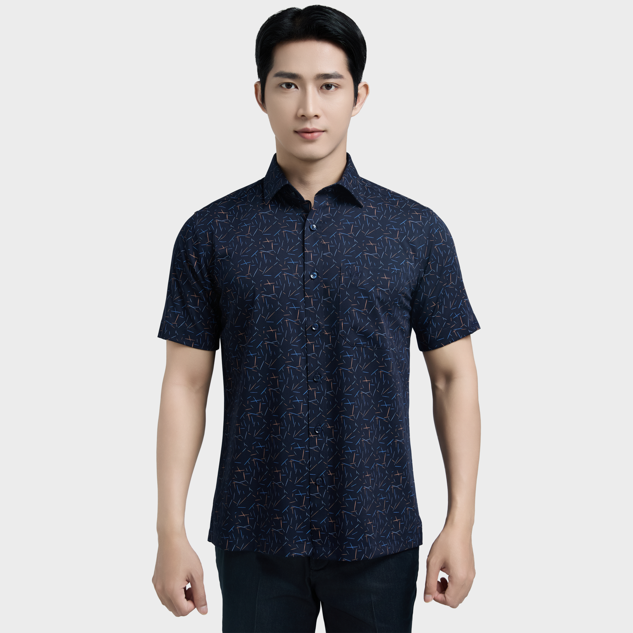  Áo sơ mi nam ngắn tay cao cấp BELLUNI vải sợi tre - ABN.BPS.BE 326 