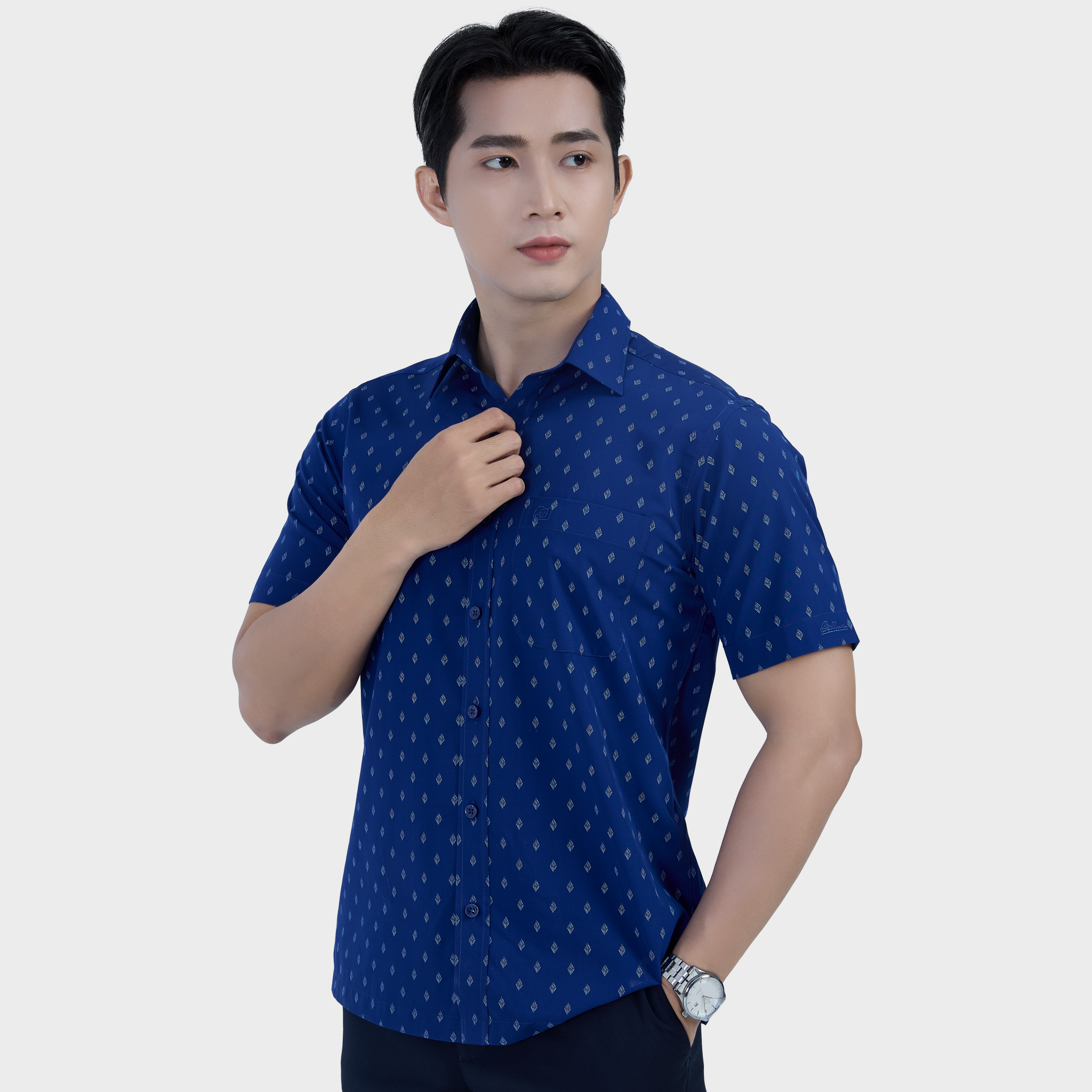  Áo sơ mi nam ngắn tay cao cấp BELLUNI vải sợi tre - ABN.BP.BE 311 