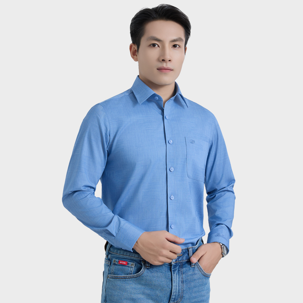  Áo Sơ Mi Nam Tay Dài Vải Sợi Sồi Sang Trọng Co Giãn - ABD.PMS.BE 250 
