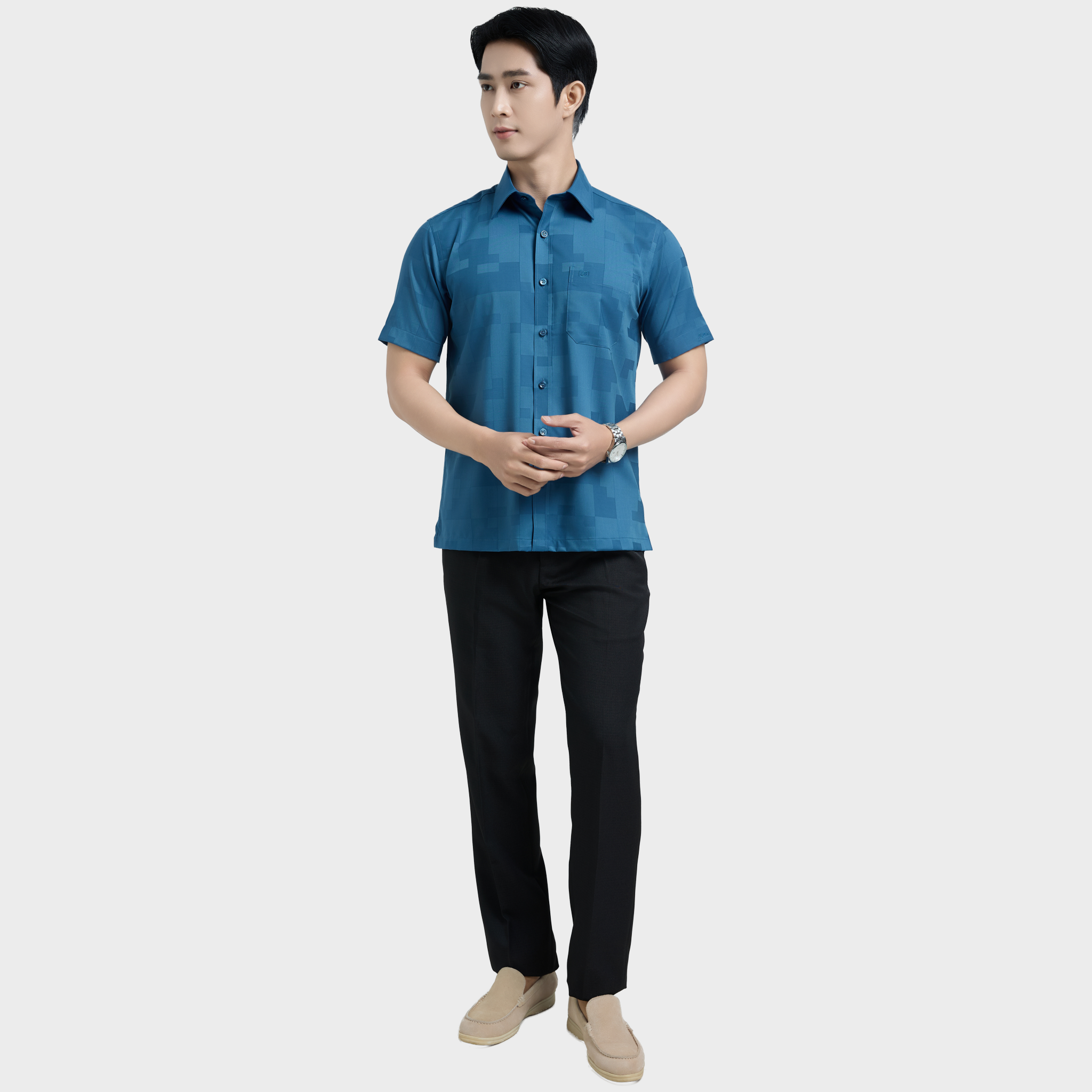  Áo sơ mi nam ngắn tay cao cấp BELLUNI - ABN.MMS.BE 314 