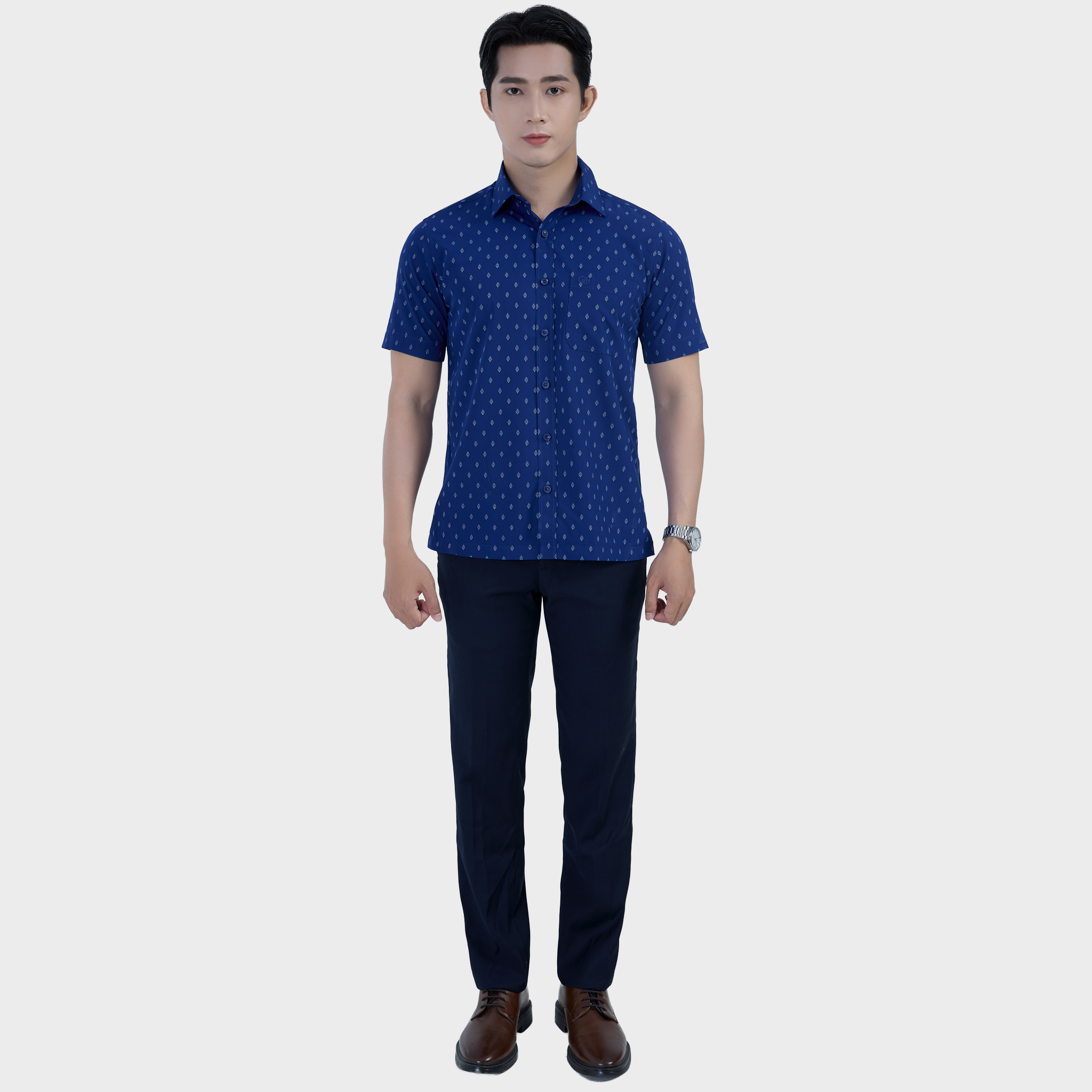  Áo sơ mi nam ngắn tay cao cấp BELLUNI vải sợi tre - ABN.BP.BE 311 