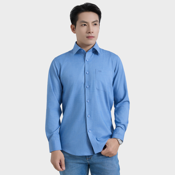 Áo Sơ Mi Nam Tay Dài Vải Sợi Sồi Sang Trọng Co Giãn - ABD.PMS.BE 250 