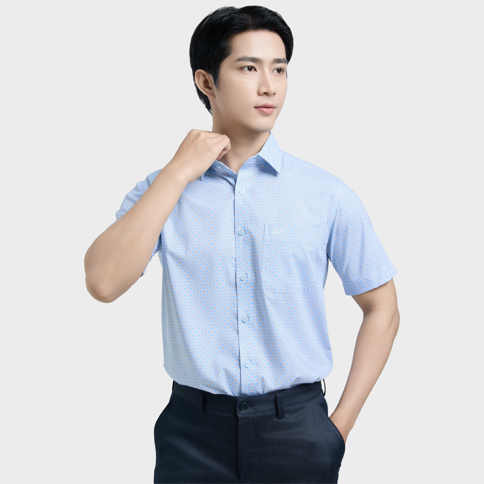  Áo sơ mi nam ngắn tay cao cấp BELLUNI vải sợi tre - ABN.BPS.BE 325 