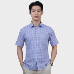  Áo Sơ Mi Xanh Navy Nam Ngắn Tay Sợi Modal Tinh Tế Sang Trọng - ABN.PM.BE 368 