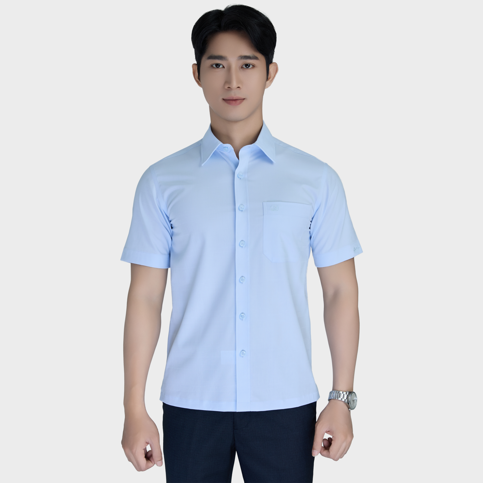  Áo sơ mi nam ngắn tay cao cấp BELLUNI vải sợi tre - ABN.BPS.BE 355 