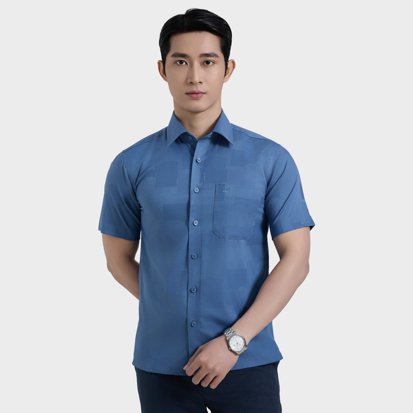  Áo sơ mi nam ngắn tay BELLUNI vải sợi sồi cao cấp - ABN.PMS.BE 348 