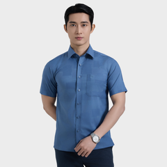  Áo sơ mi nam ngắn tay BELLUNI vải sợi sồi cao cấp - ABN.PMS.BE 348 