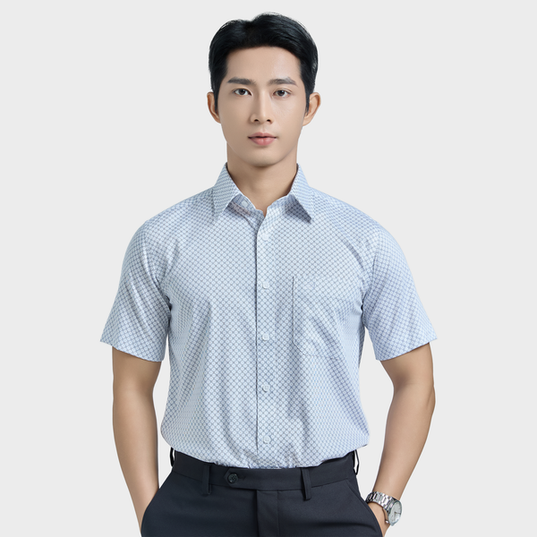  Áo sơ mi nam ngắn tay cao cấp BELLUNI vải sợi tre - ABN.BPS.BE 334 