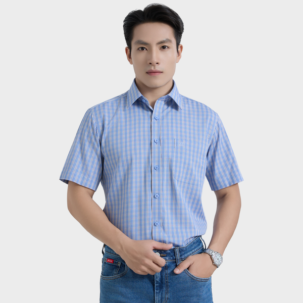  Áo Sơ Mi Caro Nam Vải Sợi Sồi Nhẹ Nhàng Thanh Lịch - ABN.PM.BE 365 