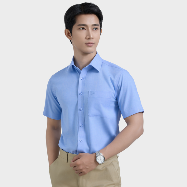  Áo sơ mi nam ngắn tay BELLUNI vải sợi sồi thoải mái thanh lịch - ABN.PML.BE 362 