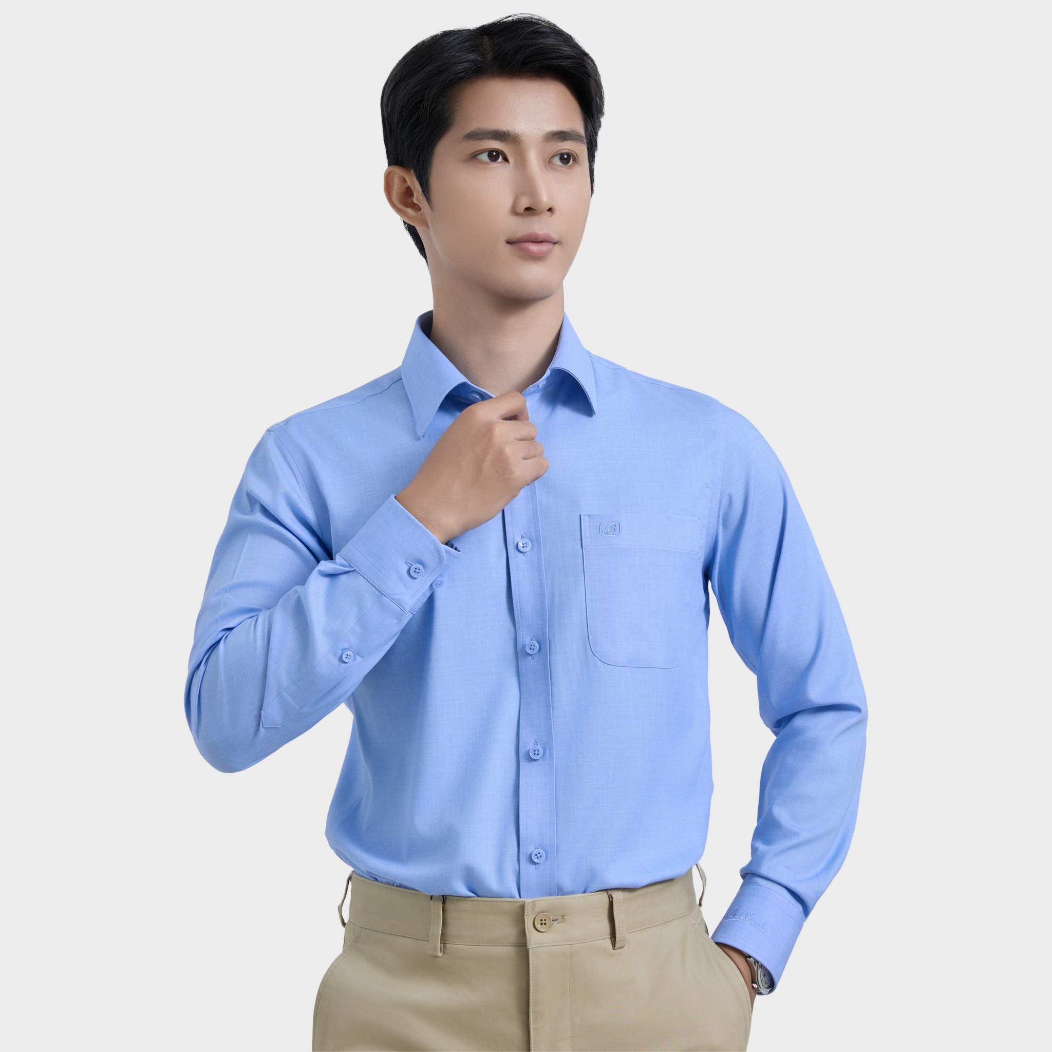  Áo sơ mi nam dài tay BELLUNI vải sợi sồi thoải mái thanh lịch - ABD.PML.BE 236 