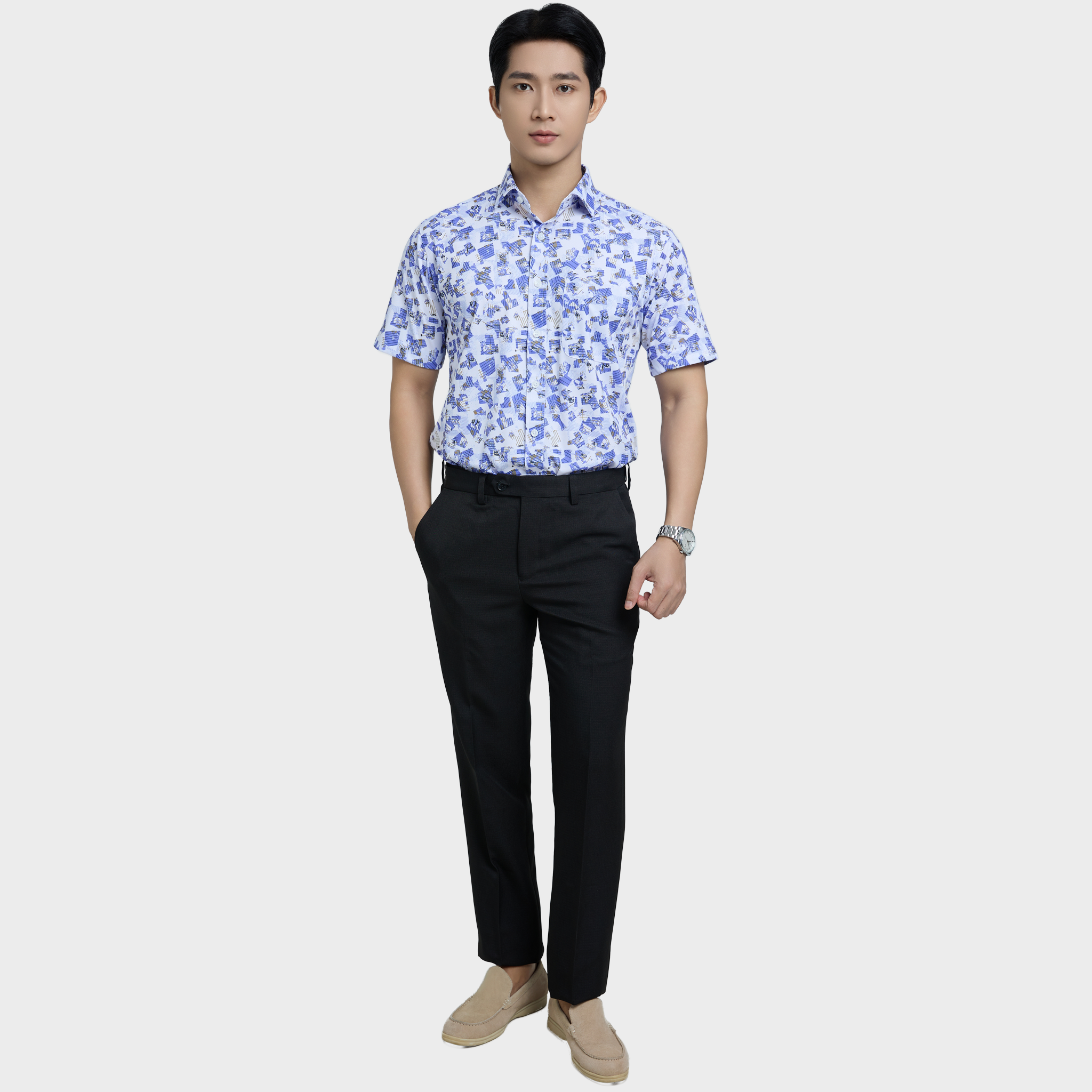  Áo sơ mi KNIT( sơ mi thun ) ngắn tay BELLUNI - ABN.PS.BE 324 