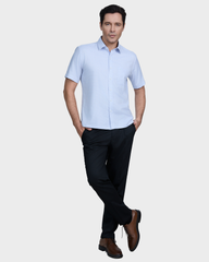  Áo Sơ Mi Nam Tay Ngắn Vải Sợi Sồi Caro Xanh Đỏ Co Giãn Cá Tính – ABN.PMS.BE.377 