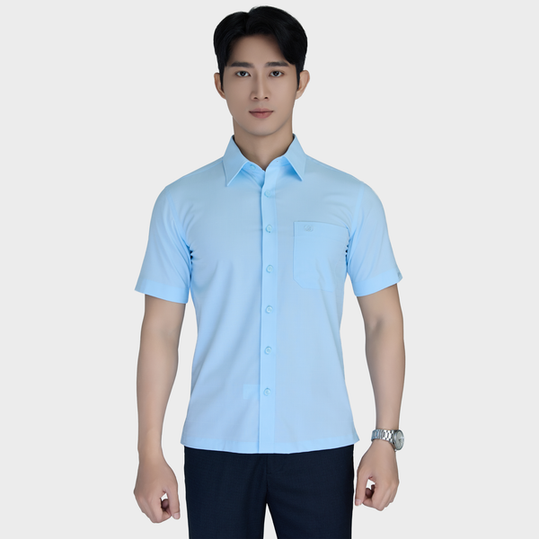  Áo Sơ Mi Nam Ngắn Tay Belluni Vải Sợi Tre Kháng Khuẩn Thoáng Mát - ABN.BPS.BE 355 