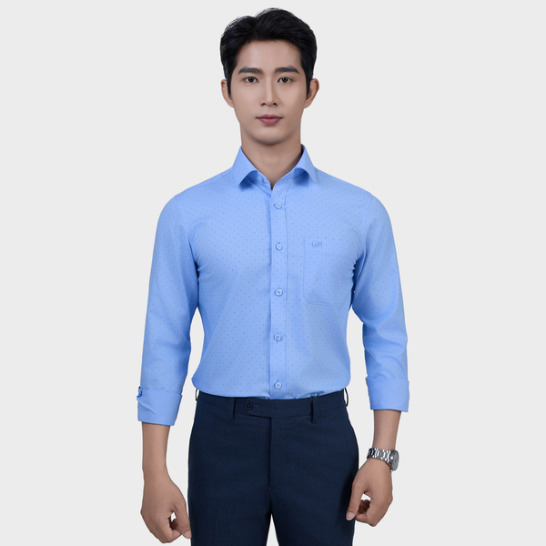  Áo Sơ Mi Chấm Bi Nam Tay Dài Vải Sợi Tre Mềm Mại Chống UV - ABD.BPS.BE 248 