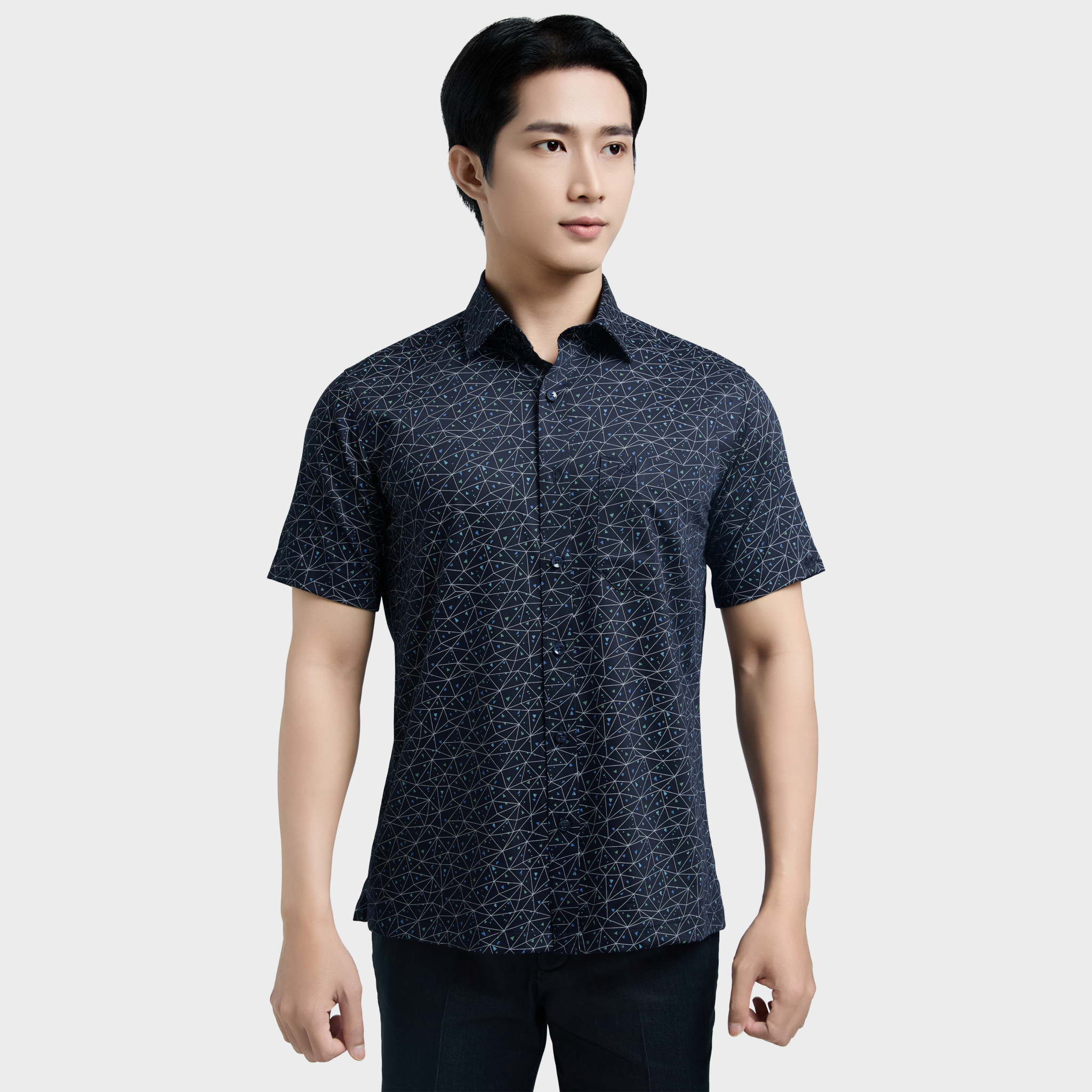  Áo sơ mi nam ngắn tay cao cấp BELLUNI vải sợi tre - ABN.BPS.BE 326 