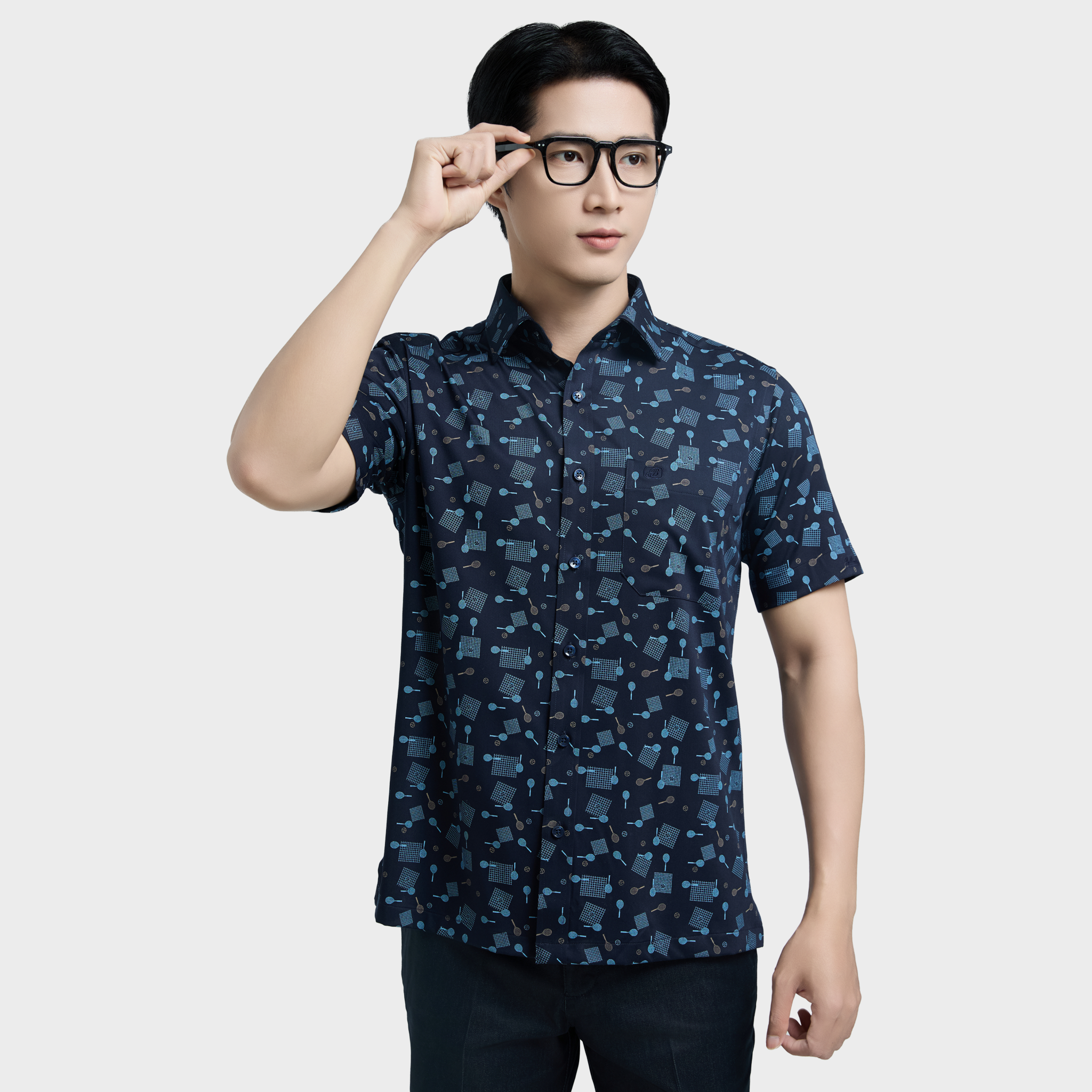  Áo sơ mi nam ngắn tay cao cấp BELLUNI vải sợi tre - ABN.BPS.BE 326 