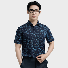  Áo sơ mi nam ngắn tay cao cấp BELLUNI vải sợi tre - ABN.BPS.BE 326 