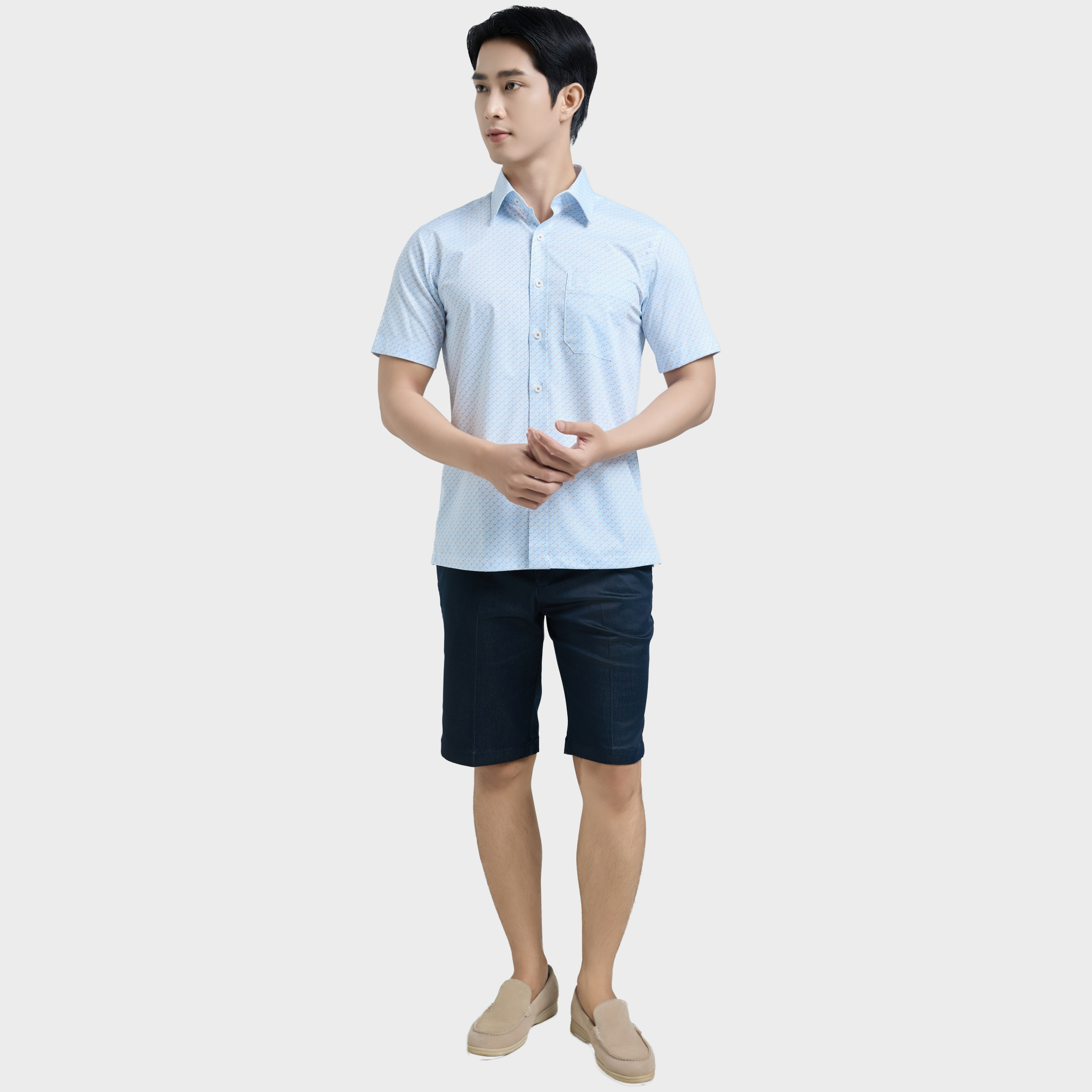  Áo sơ mi nam ngắn tay cao cấp BELLUNI vải sợi tre - ABN.BPS.BE 328 