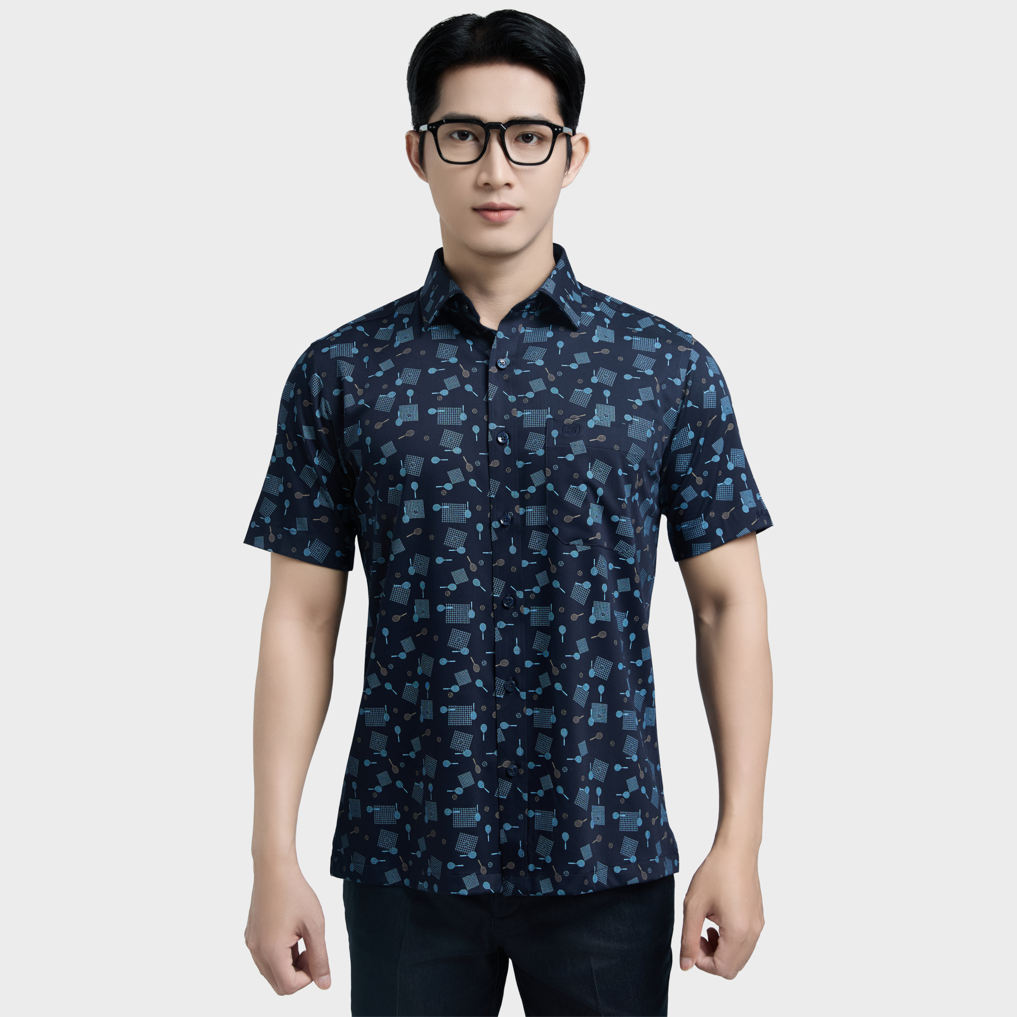  Áo sơ mi nam ngắn tay cao cấp BELLUNI vải sợi tre - ABN.BPS.BE 326 